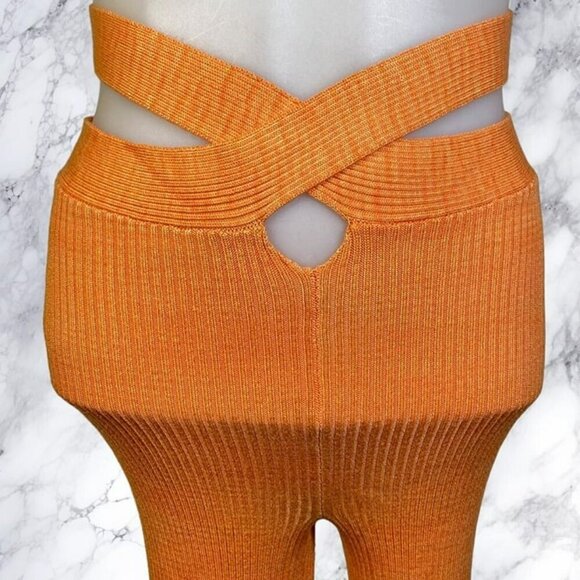 H:ours Cia Crossover Knit Pant - Orange Spacedye - Picture 6 of 9